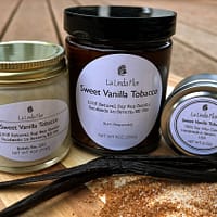 Sweet Vanilla Tobacco soy candles 2 oz, 4 oz, and 9 oz containers